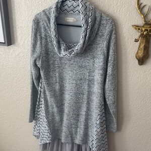 Catherine Malandrino Gray Cowl Neck Sweater dress Altarid State L